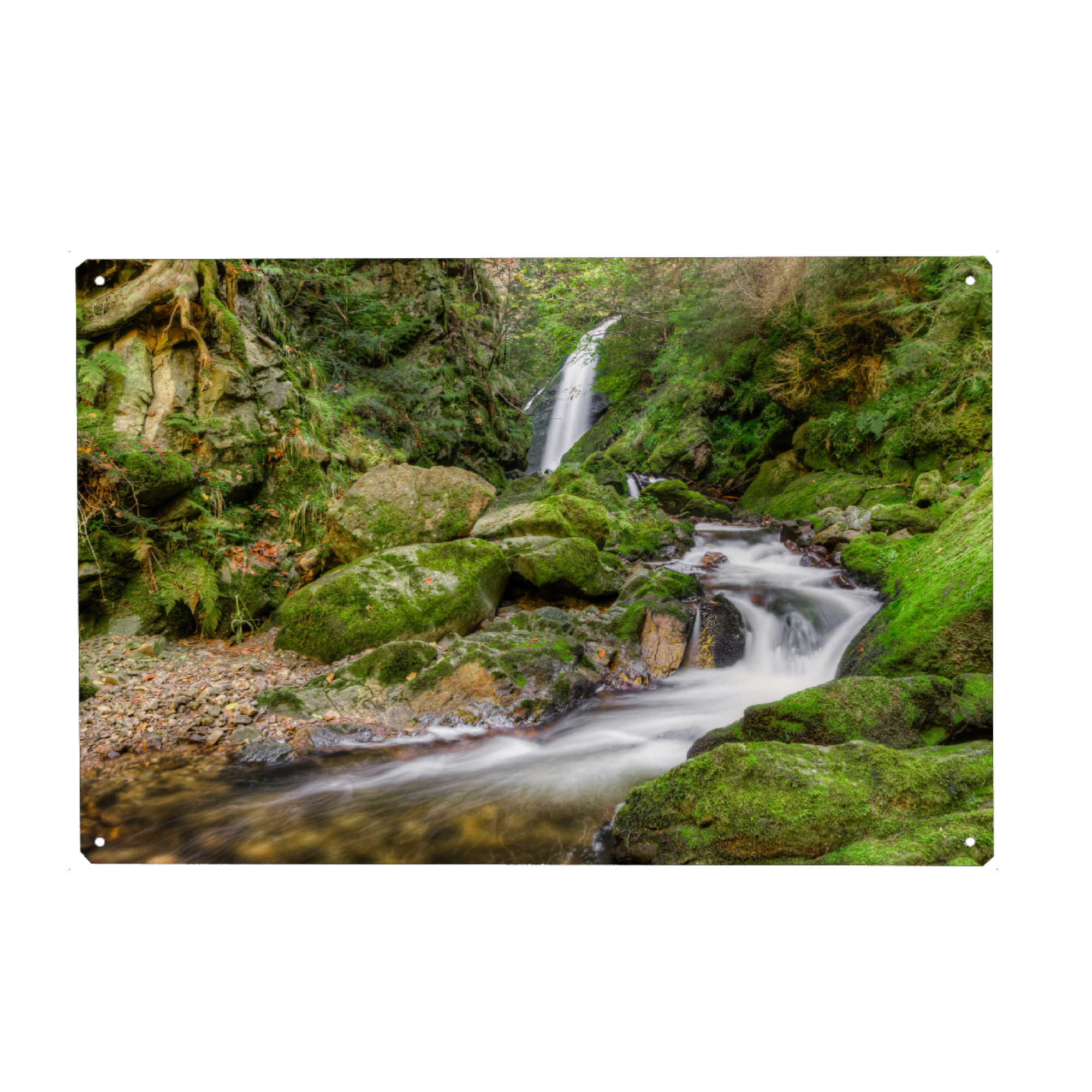 Metall Poster "Schwarzwald Winter" artboxONE - Natur,Reise - Mountain,Nature,Getaway,Stones,Baum,Tree,Wasser,Water,Fluss,River - Blechschild