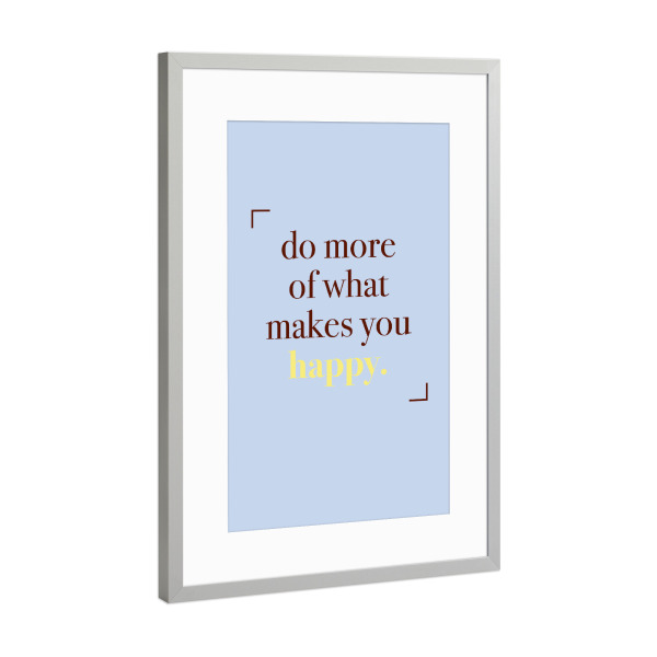 Poster mit Rahmen Silber "Do more 2" artboxONE - Typografie