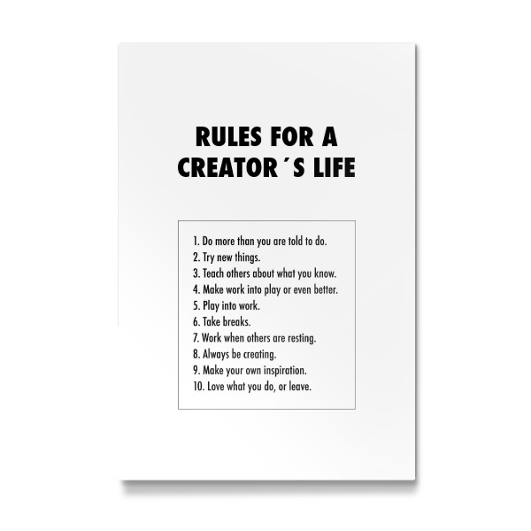 Galerie-Print "Creator's rules" 30x20 cm artboxONE