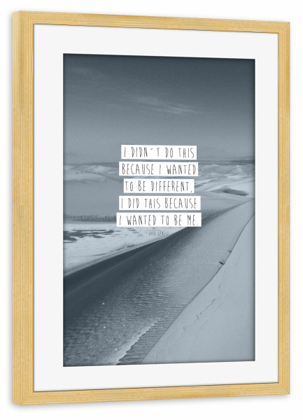 Poster mit Rahmen kiefer "I wanted blau" artboxONE - Typografie