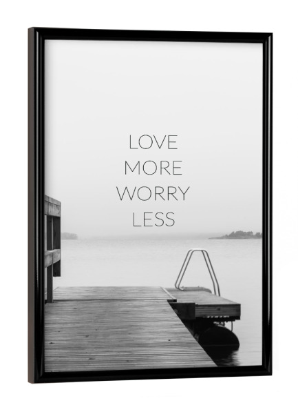 Poster mit schwarzem Rahmen "Love more 2" artboxONE - Typografie,Schwarzweiß