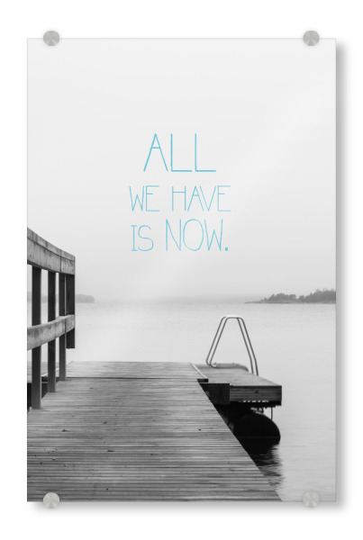 Acrylglasbild "All we have blau 2" artboxONE - Typografie,Illustration