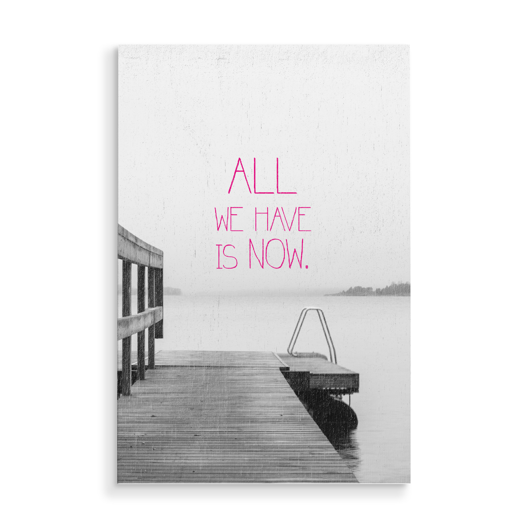 Holzbild "All we have pink" artboxONE - Typografie,Illustration,Experimentell,Fiktion - Alles,Haben,Pink