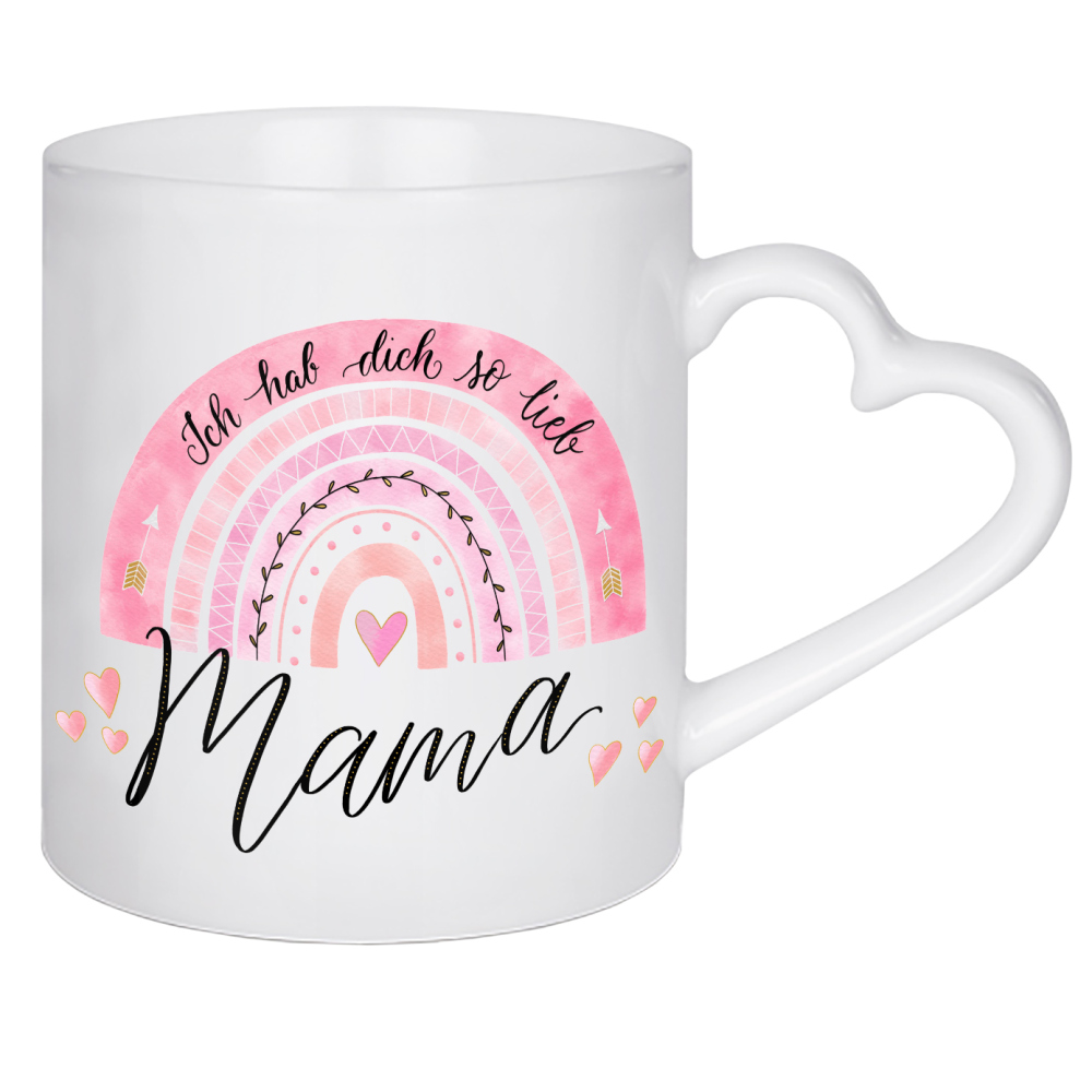 Herztasse "Mama, hab dich so lieb" artboxONE - Typografie,Für Mama