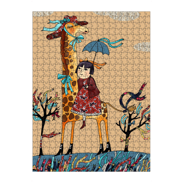 Puzzle Ravensburger "Giraffe Mädchen" artboxONE - Für Kinder - - Bild