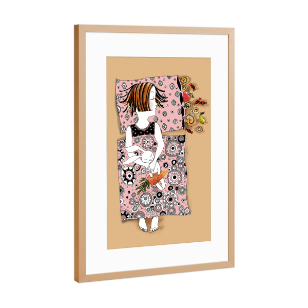 Poster mit Rahmen Kupfer "Gute Nacht" artboxONE - Für Kinder