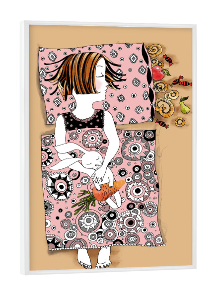 Poster mit weißem Rahmen "Gute Nacht" artboxONE - Für Kinder