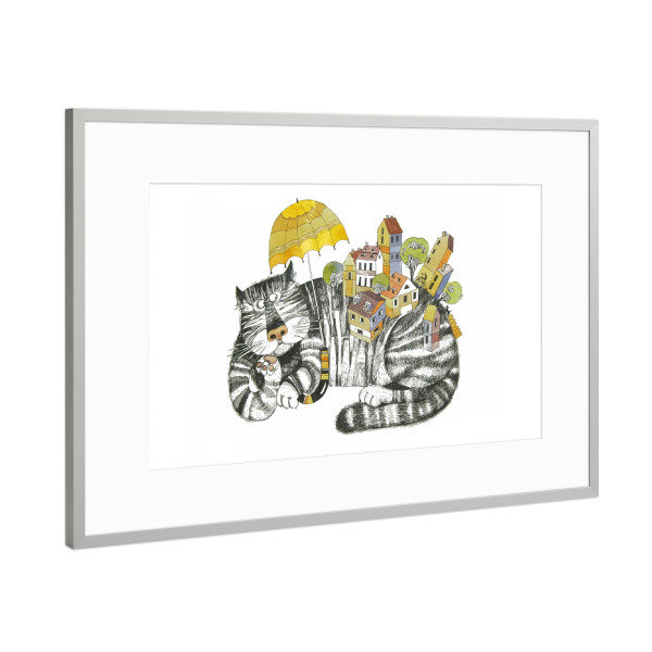 Poster mit Rahmen Silber "Kater" artboxONE - Für Kinder