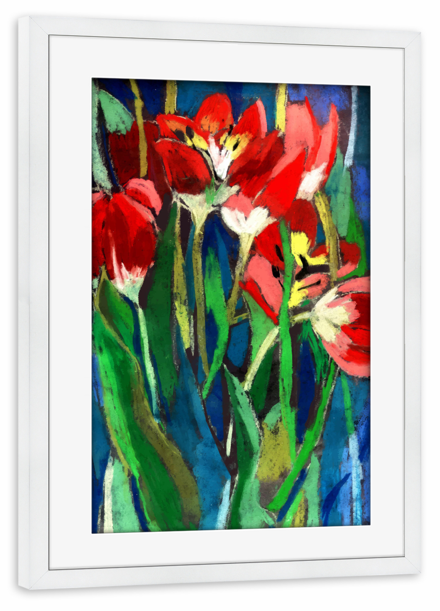 Poster mit Rahmen weiß "Pastel rot" artboxONE - Floral