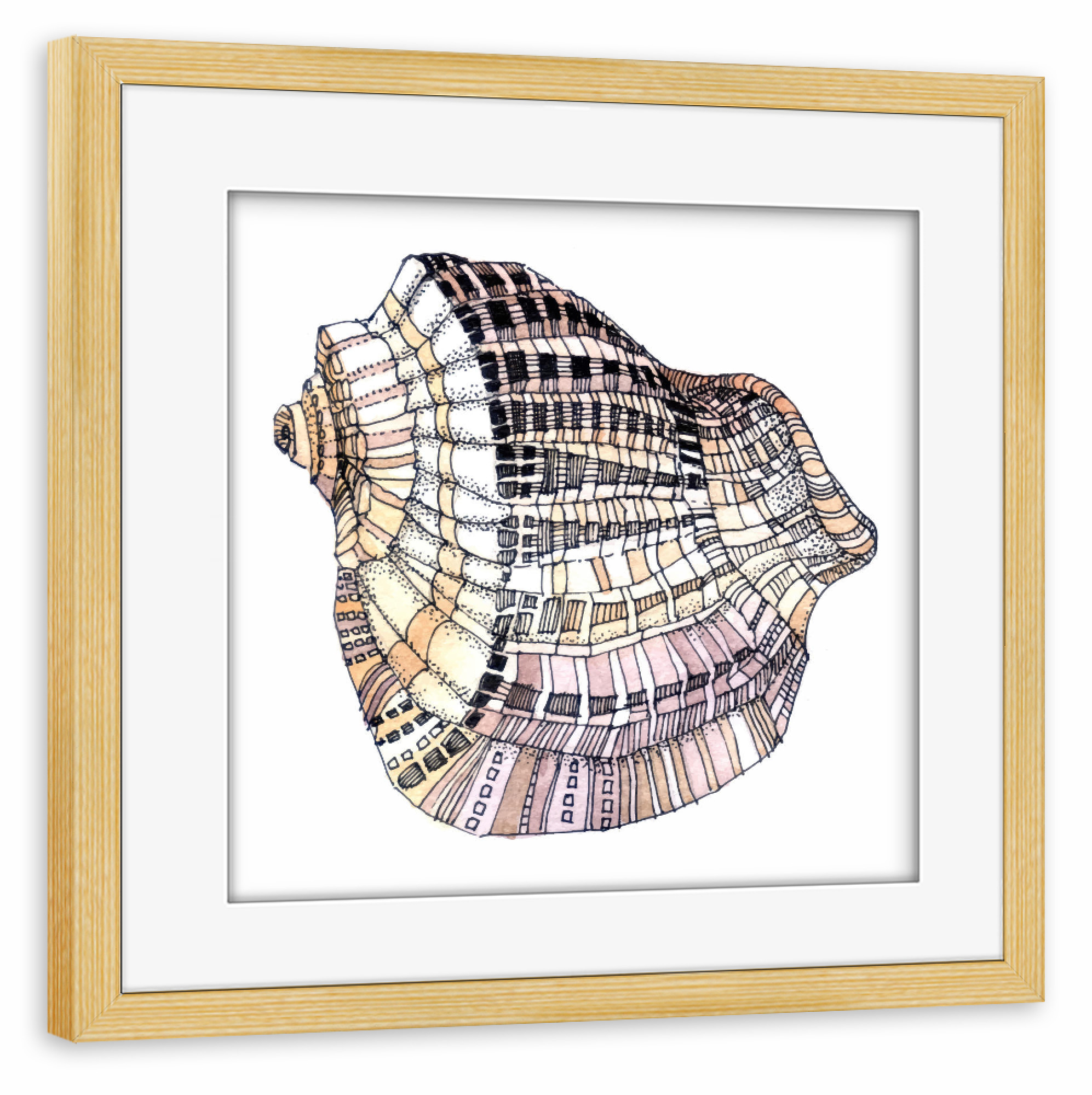 Poster mit Rahmen kiefer "Shell" artboxONE - Abstrakt