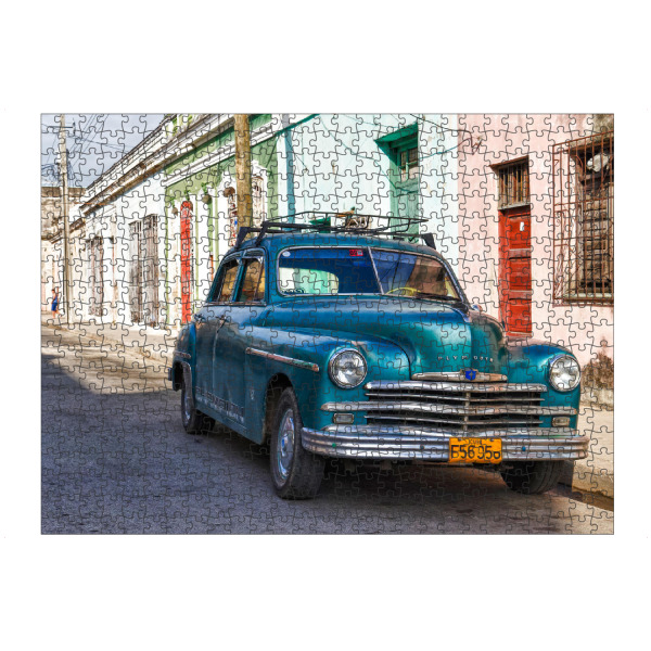 artboxONE Puzzle "Kubanische Straße" artboxONE - Automobile - Oldtimer,Cuba,Kuba,Nostalgie,Morbider charme,Morbide - Bild oldtimer
