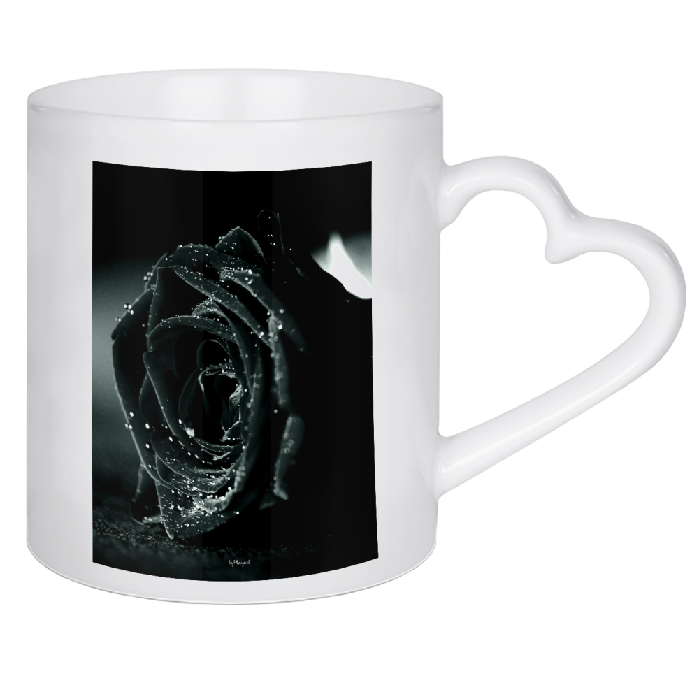 Herztasse "Dark Rose" artboxONE - Natur - Rose,Nature,Dark,Blume,Flower,Closeup,Nahaufnahme