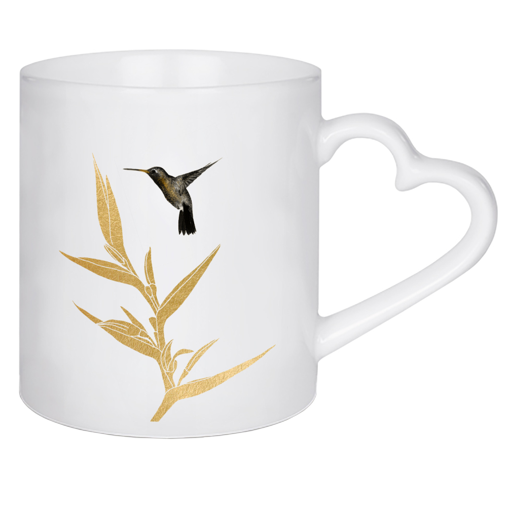 Herztasse "Golden Kolibri" artboxONE - Natur,Tiere,Abstrakt