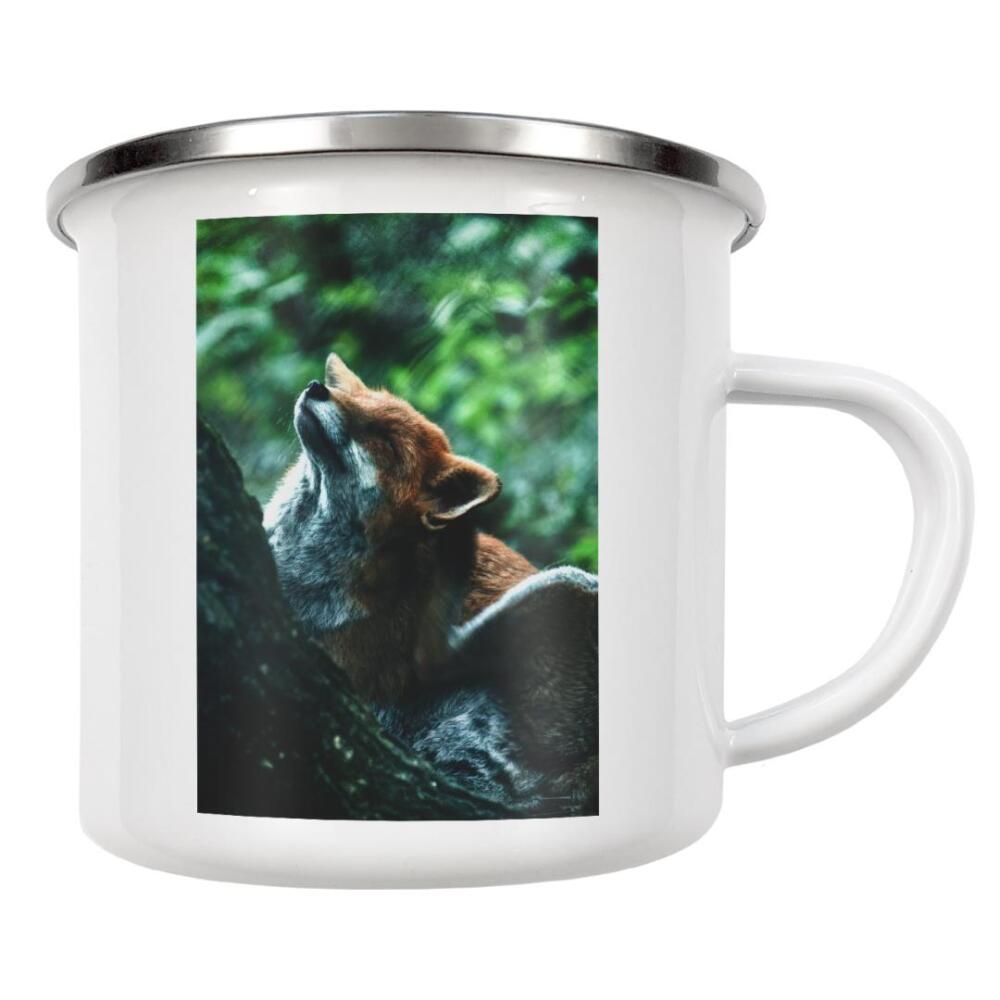 Emaille Tasse "Kratzender Fuchs" artboxONE - Natur,Tiere
