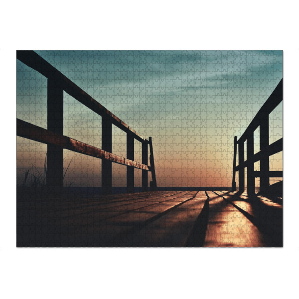 Puzzle Ravensburger "Zum Meer" artboxONE - Natur,Reise / Strand und Meer - Weg,Ziel,Weiter,Offen,See,Zugang,Schatten,Abend,Sonnenuntergang
