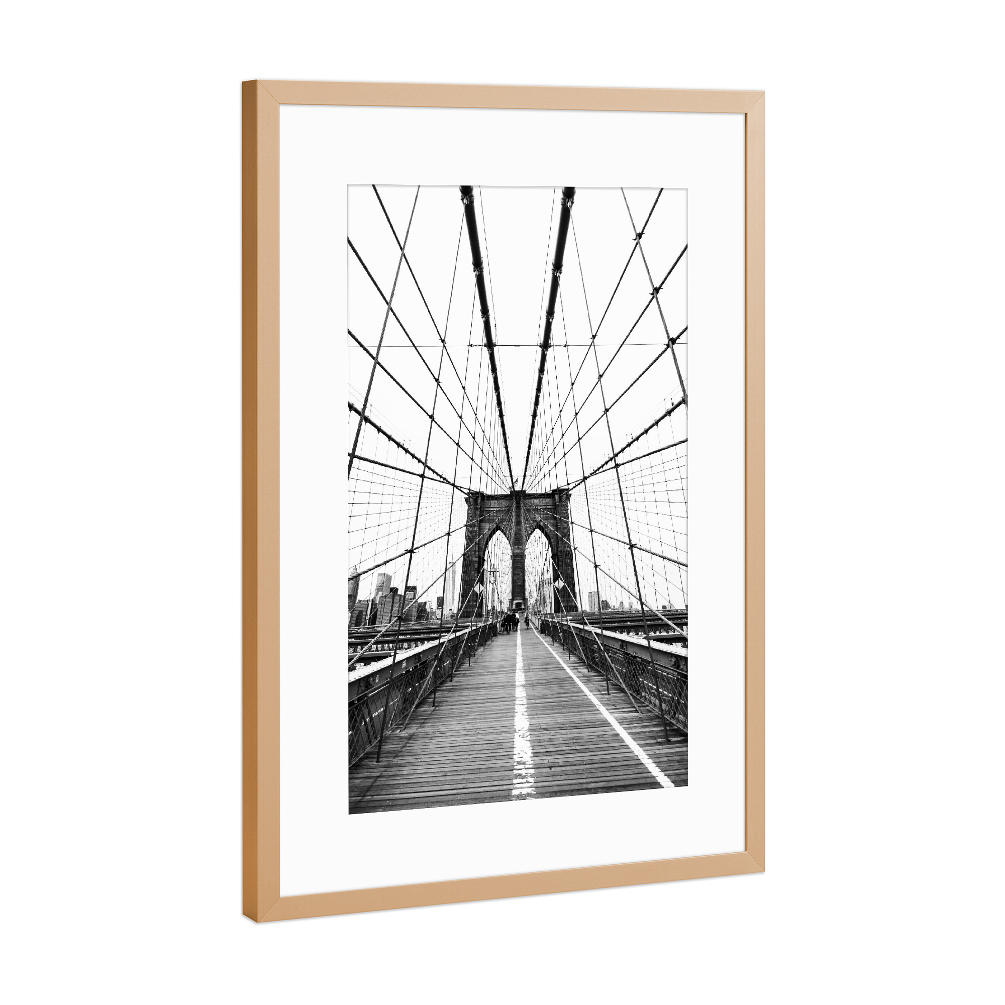 Poster mit Rahmen Kupfer "Netz von New York" artboxONE - Städte / New York,Reise,Schwarzweiß