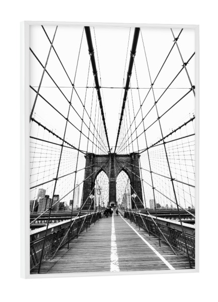 Poster mit weißem Rahmen "Netz von New York" artboxONE - Städte / New York,Reise,Schwarzweiß