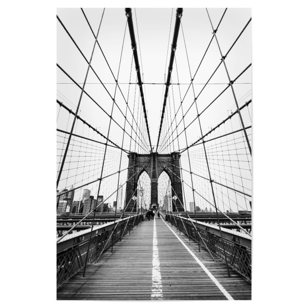Poster "Netz von New York" artboxONE - Städte / New York,Reise,Schwarzweiß - Brooklyn bridge,Holz,Verwitterung,Usa,Amerika,Staaten,Brücke,Schwarzweiß