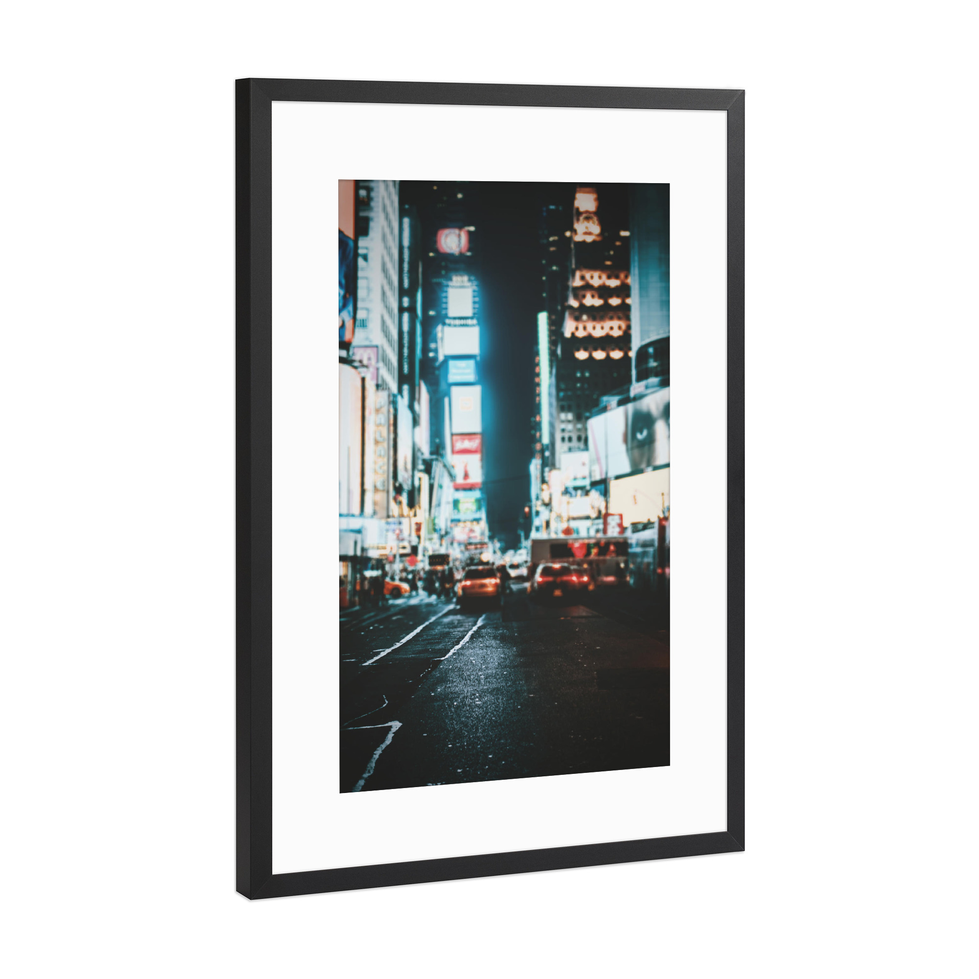 Poster mit Rahmen Schwarz (Metallic) "NYC 2" artboxONE - Städte / New York - Mal quadrat,Taxi,Taxen,Straßen,Reklame,Usa,Amerika,Staaten