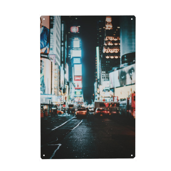 Holzbild "NYC 2" artboxONE - Städte / New York - Mal quadrat,Taxi,Taxen,Straßen,Reklame,Usa,Amerika,Staaten