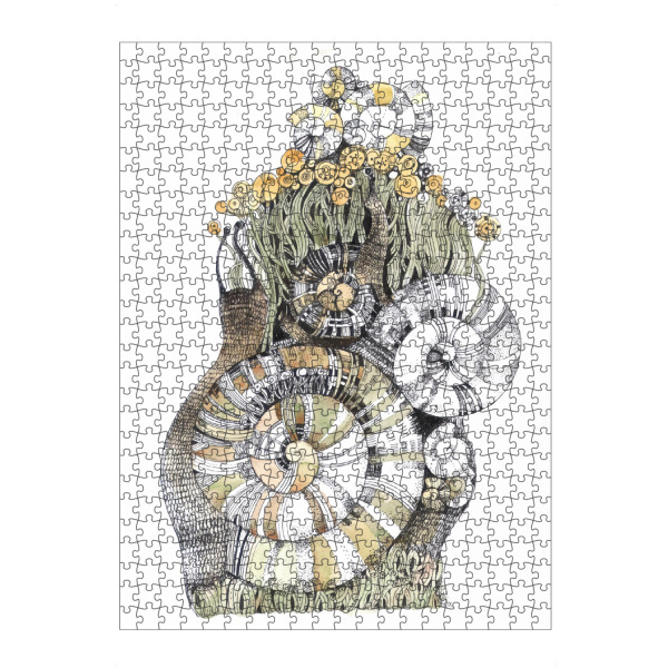 artboxONE Puzzle "Mama Schnecke" artboxONE - Floral - Blumen,Blüten,Schneckenhaus,Kreisel,Mandala - Bild blumen