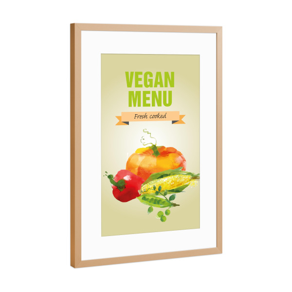 Poster mit Rahmen Kupfer "Vegan Menu" artboxONE - Rock the kitchen,Essen & Trinken