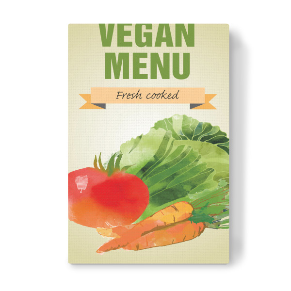 Leinwandbild "Green Menu" artboxONE - Rock the kitchen,Essen & Trinken - Kochen,Vegan,Vegetarier,Menü,Frische,Möhre,Tomate,Salat,Karotte