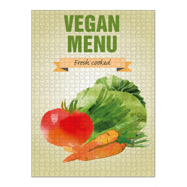 Puzzle Ravensburger "Green Menu" artboxONE - Rock the kitchen,Essen & Trinken - Kochen,Vegan,Vegetarier,Menü,Frische,Möhre,Tomate,Salat,Karotte