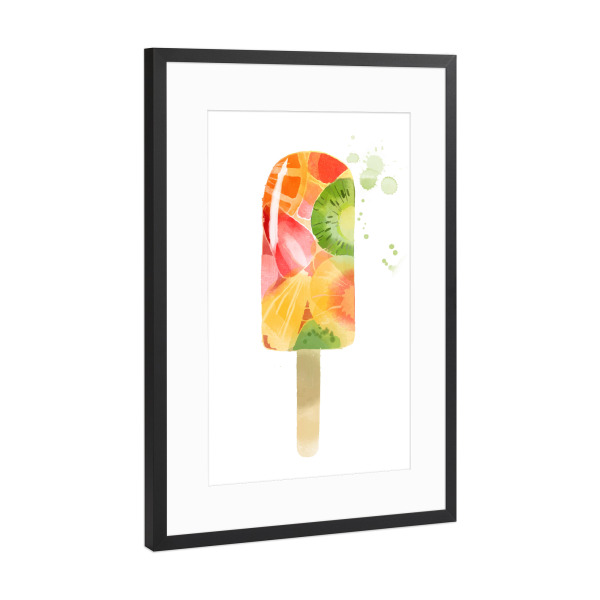Poster mit Rahmen Schwarz (Metallic) "Fruchteis" artboxONE - Rock the kitchen,Essen & Trinken,Sommer