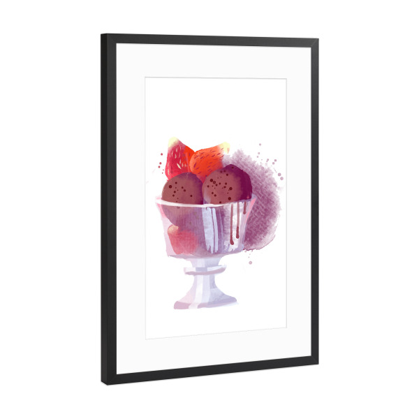 Poster mit Rahmen Schwarz (Metallic) "Chocolate ice" artboxONE - Rock the kitchen,Essen & Trinken