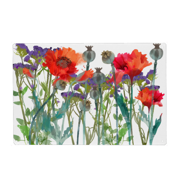 Holzbild "Mohnblumen II" artboxONE - Floral - Blumen,Frühsommer,Klatschmohn,Kapsel