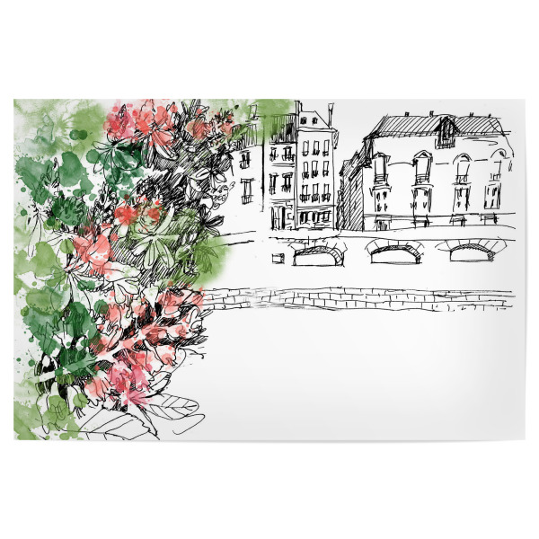 Poster 30x20 cm "Paris my Love" artboxONE - Städte / Paris - Blumen,Blüten,Altstadt,Frankreich,Idylle,Stadtmauer