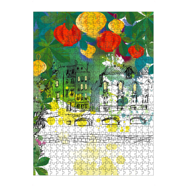 artboxONE Puzzle "Night in Paris" artboxONE - Städte / Paris - Sommerabend,Alstadt,Ahorn,Stadtmauer,Idylle - Bild sommerabend