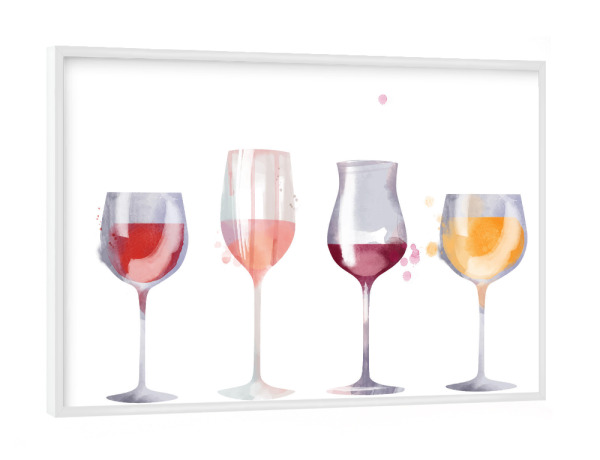 Poster mit weißem Rahmen "Weingläser" artboxONE - Rock the kitchen,Essen & Trinken