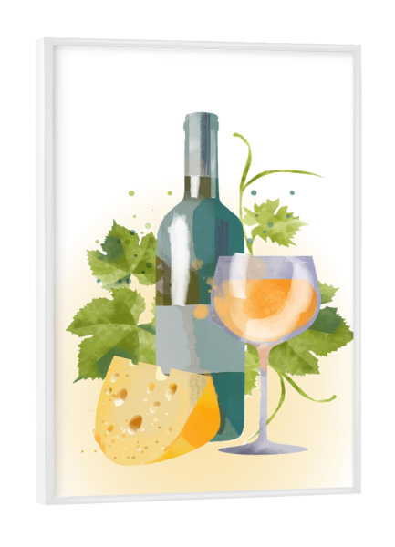 Poster mit weißem Rahmen "Blonder Wein" artboxONE - Rock the kitchen,Essen & Trinken