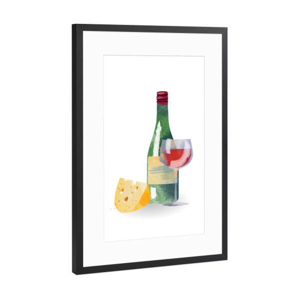 Poster mit Rahmen Schwarz (Metallic) "Roter Wein" artboxONE - Rock the kitchen,Essen & Trinken