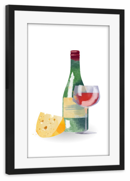 Poster mit Rahmen schwarz "Roter Wein" artboxONE - Rock the kitchen,Essen & Trinken