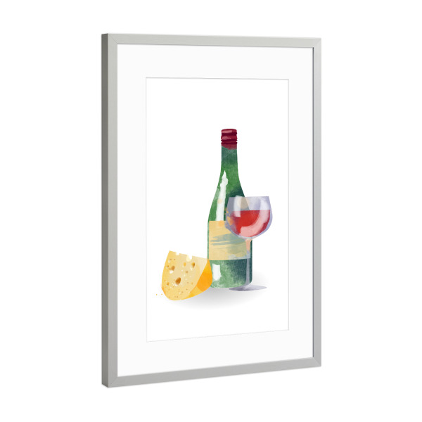 Poster mit Rahmen Silber "Roter Wein" artboxONE - Rock the kitchen,Essen & Trinken