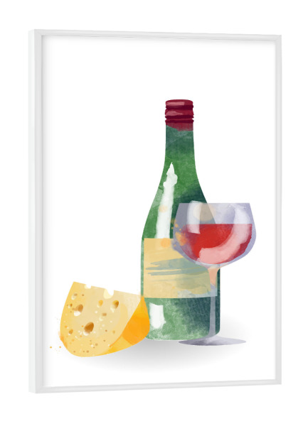 Poster mit weißem Rahmen "Roter Wein" artboxONE - Rock the kitchen,Essen & Trinken