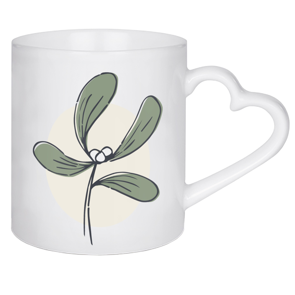 Herztasse "Mistelzweig" artboxONE - Floral,Weihnachten