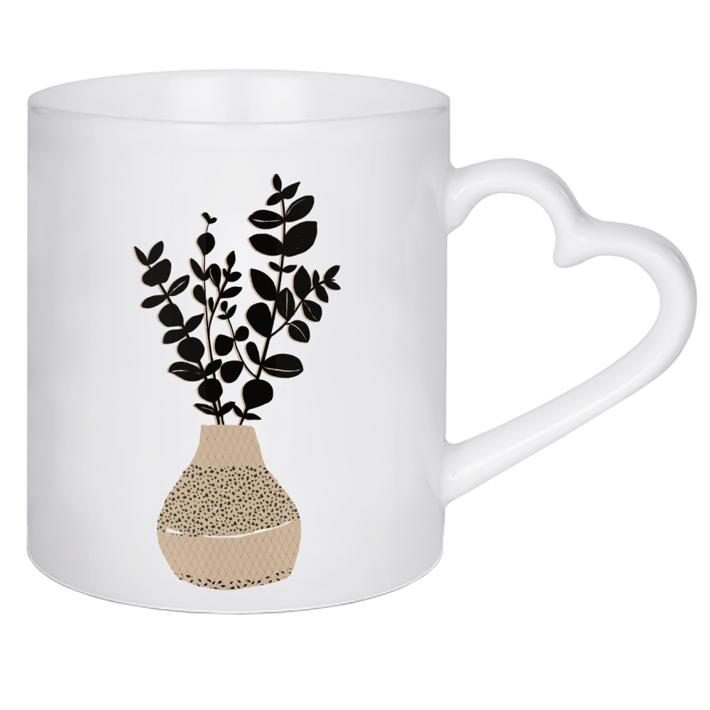 Herztasse "Abstract plant in a vase" artboxONE - Natur,Floral,Abstrakt