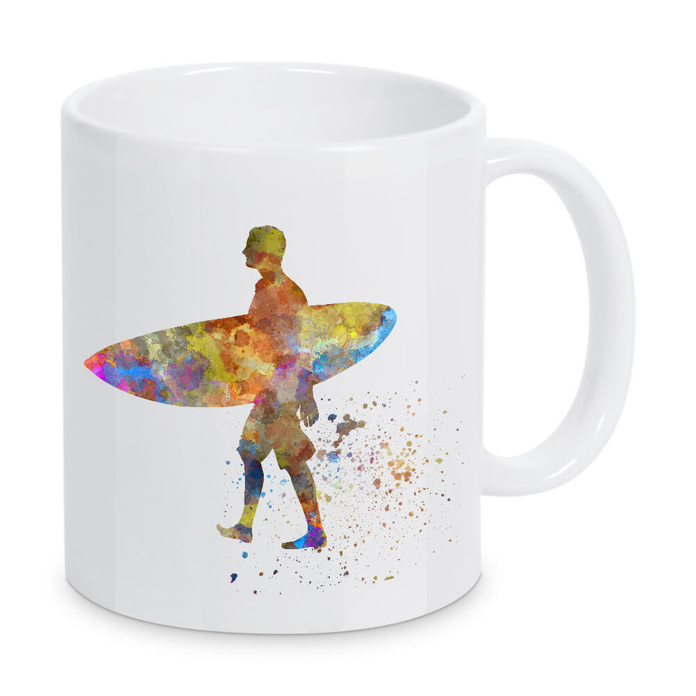 Tasse "Surfer in watercolor-a" artboxONE - Sport - Watercolor,Sport,Sports,Colorful,Illustration,Surfing,Surfer,Sea,California