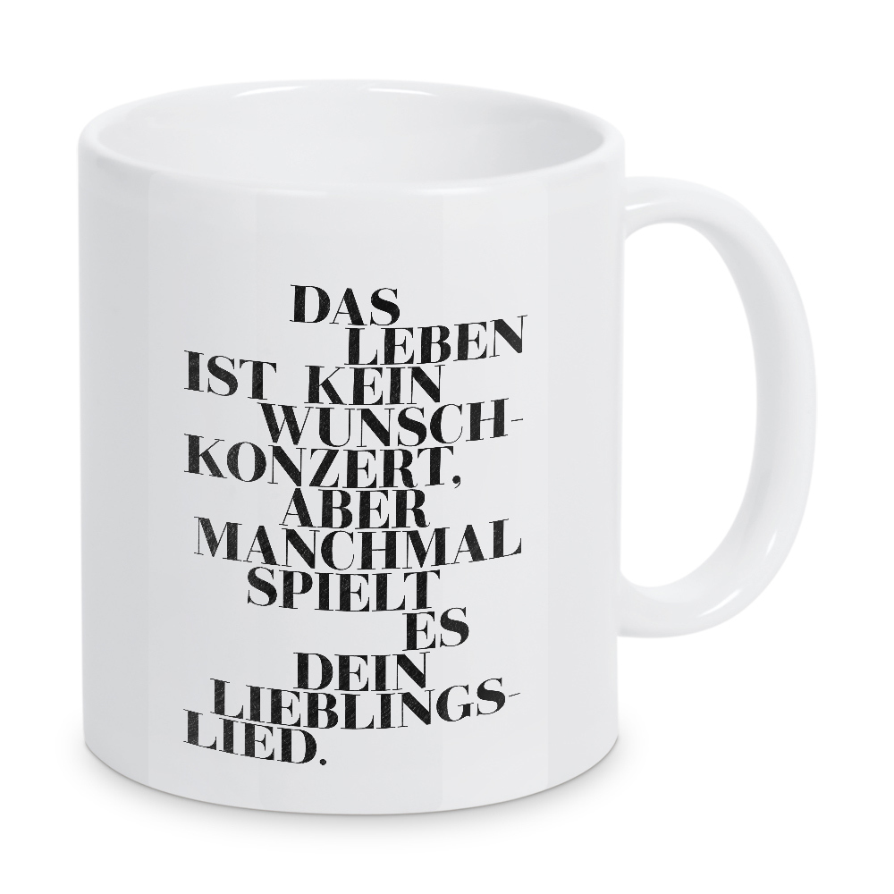 Tasse "Wunschkonzert" artboxONE - Typografie,Schwarzweiß,Lehrersprüche