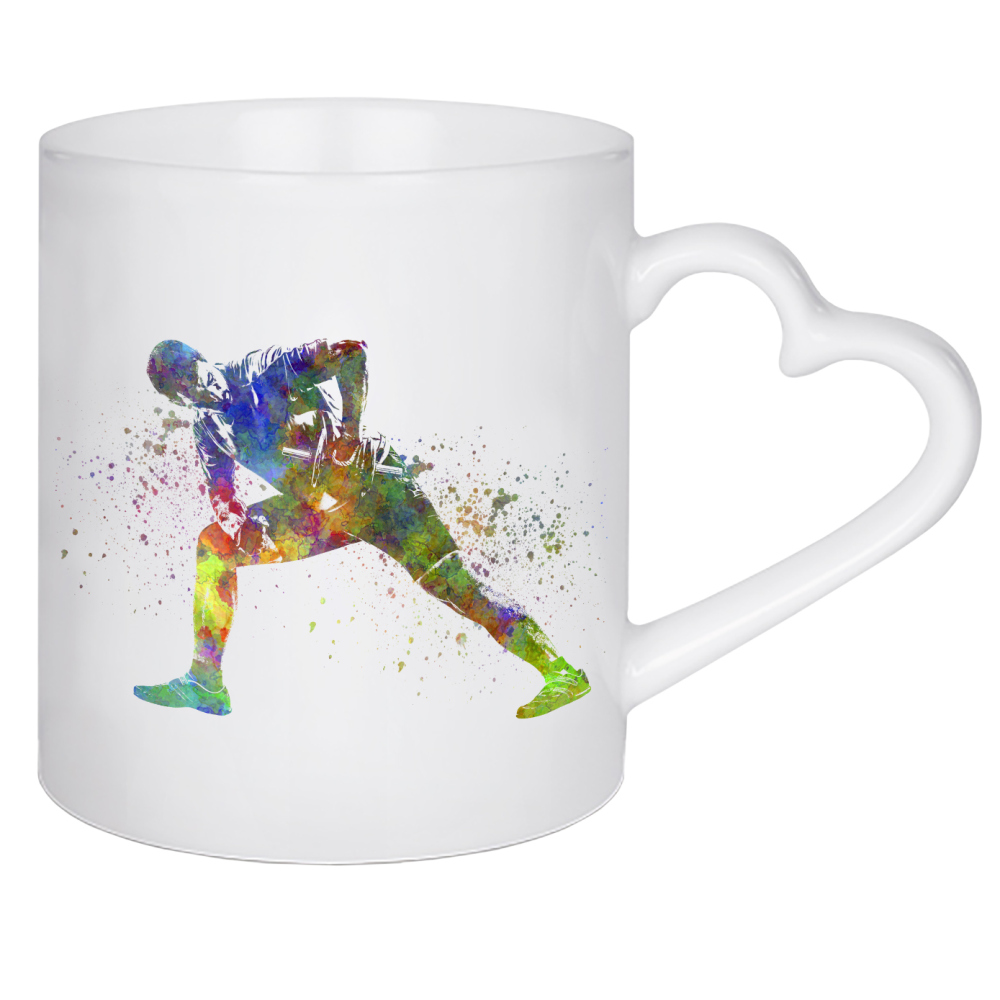 Herztasse "Fitness in watercolor-b" artboxONE - Sport - Sport,Sports,Watercolor,Athlete,Fitness,Gymnastics,Gym,Bodybuilding,Exercise