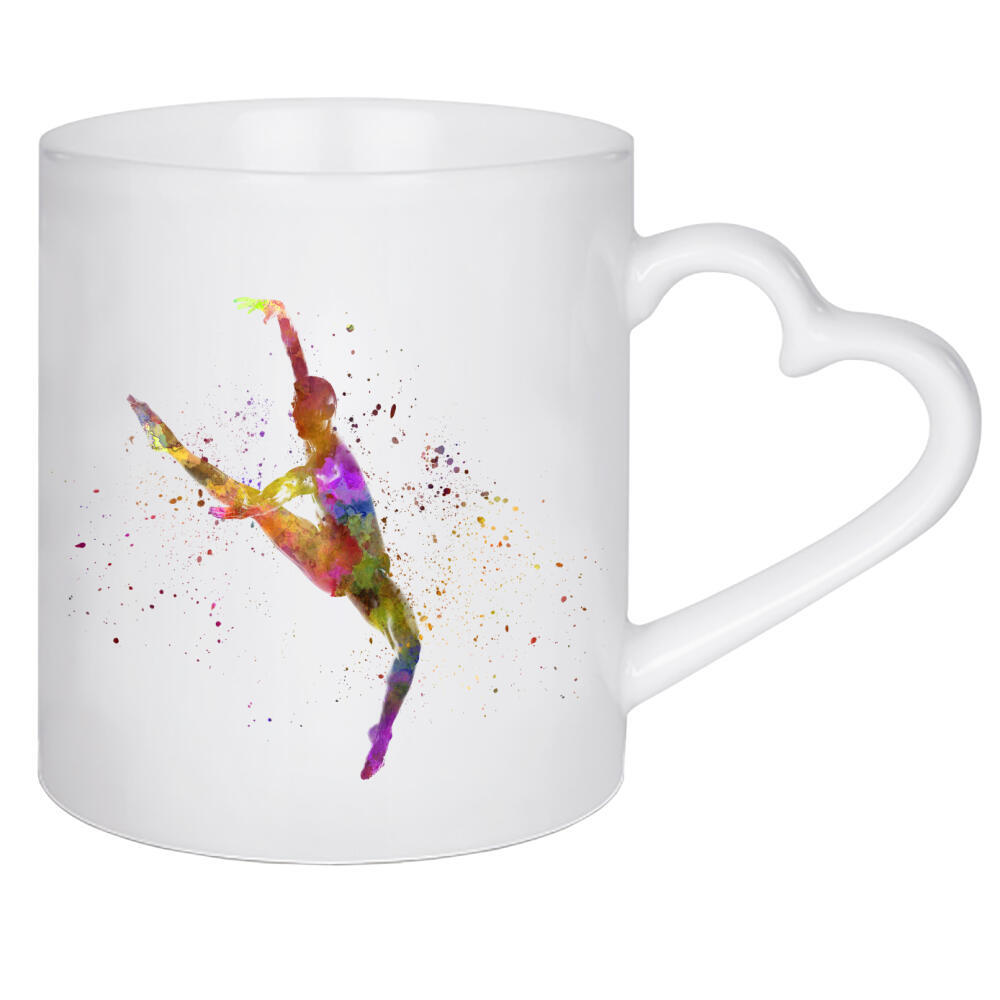 Herztasse "Contemporary dance watercolor" artboxONE - Sport - Sport,Sports,Watercolor,Ballet,Contemporary,Dance,Dancer,Dancing,Men
