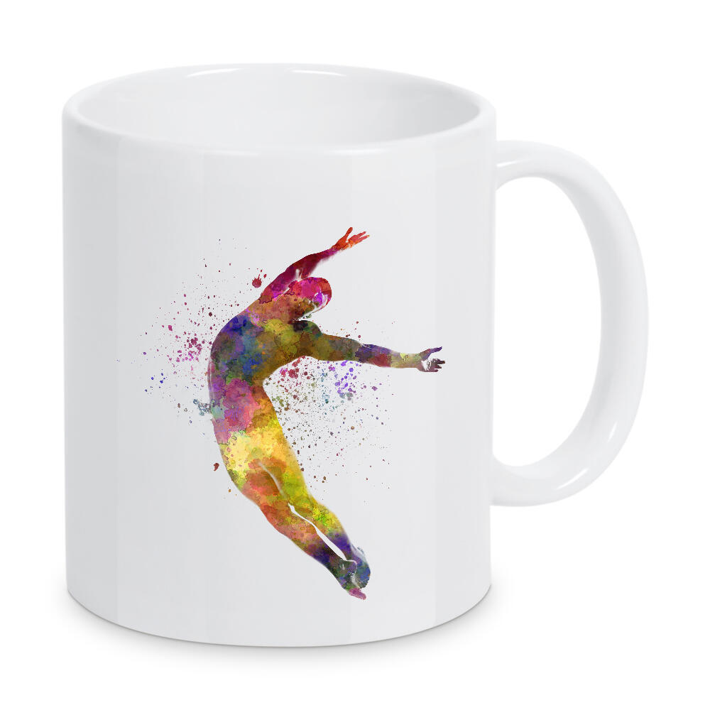 Tasse "Contemporary dance watercolor-d" artboxONE - Sport - Sport,Sports,Watercolor,Ballet,Contemporanei,Dance,Dancer,Dancing,Young,Man