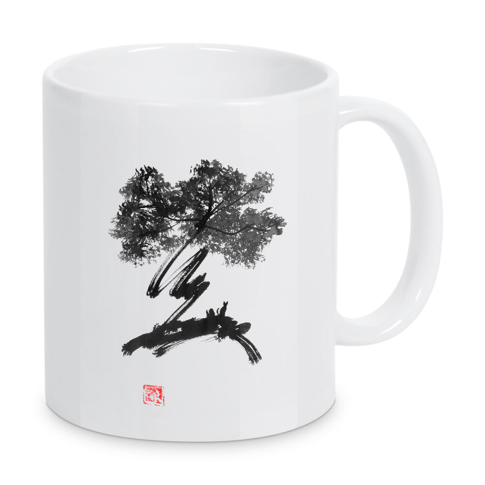 Tasse "Swirl tree" artboxONE - Natur,Abstrakt - Tree,Cat,Sumie,Japan,Schwarzweiß,Blackandwhite