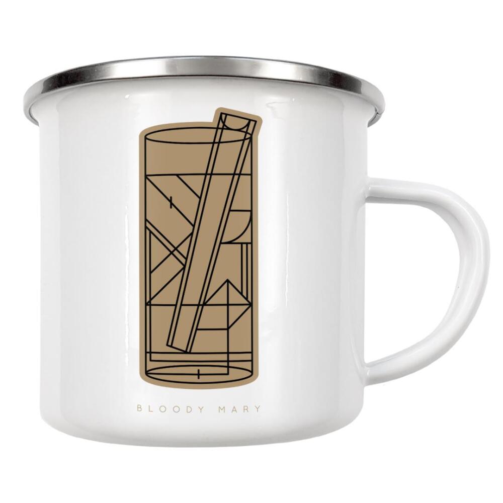 Emaille Tasse "Art deco bloody mary cocktail dark" artboxONE - Essen & Trinken / Alkohol