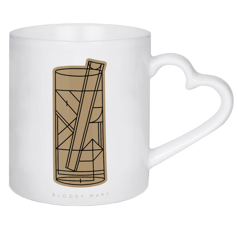 Herztasse "Art deco bloody mary cocktail dark" artboxONE - Essen & Trinken / Alkohol