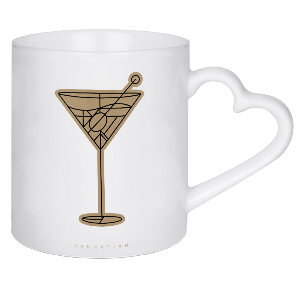 Herztasse "Art deco dirty Manhattan dark" artboxONE - Essen & Trinken / Alkohol